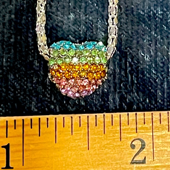 Rainbow 🌈 Pave Crystal Charm Pendant Chain - Picture 1 of 4